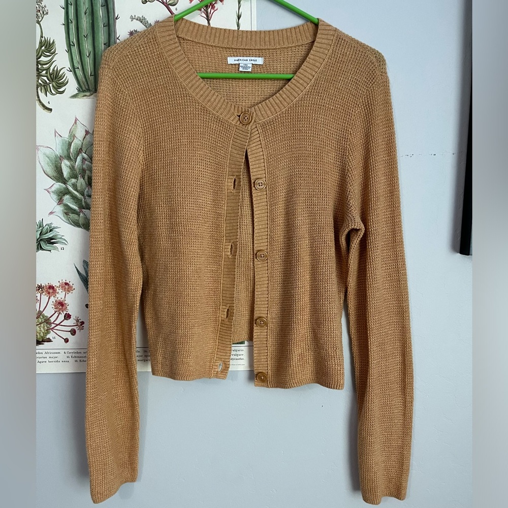 American Eagle brown thin knitted cardigan size L